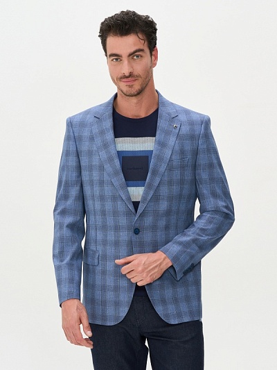 Пиджак в клетку из смесовой шерсти - G051SZ0020ISTANBUL-O/C Пиджак муж. (VR036, 46, 6)