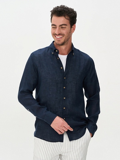 Рубашка льняная приталенная - G051GL0040LUZON Сорочка муж. (VR033, 39)