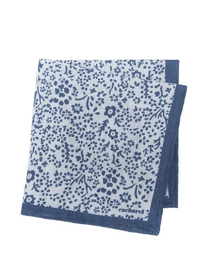 Платок нагрудный льняной с цветочными узорами - A051SZ090KTNIY23-KTN4 Платок муж. (300)