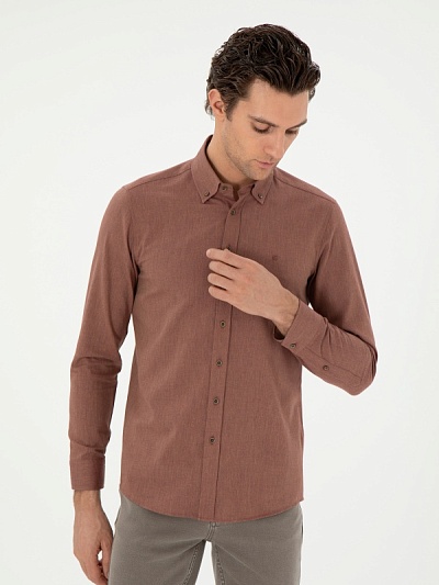 Рубашка повседневная прямого кроя - G051SZ0040NEW_ANGOLA_24K Сорочка муж. (VR031, M)