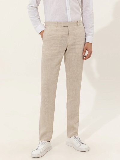 Брюки классические льняные зауженные - G051SZ0030BRAZ/P Брюки муж. (VR019, 56, 6)