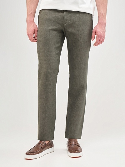 Брюки классические льняные зауженные - G051SZ0030OLIA/P Брюки муж. (VR054, 46, 6)