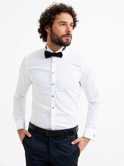 Рубашка классическая под смокинг приталенная - G051SZ0040DOKO Сорочка муж. (VR013, 39)