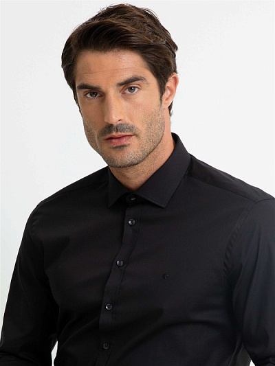 Рубашка классическая с хлопком приталенная - G051GL0040SERENA Сорочка муж. (VR046, 39)