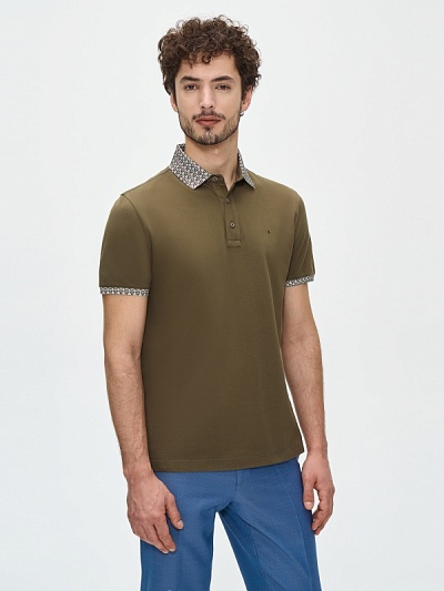 Футболка-поло с контрастным воротником - G051SZ0110NORD Футболка муж. (VR027, XL)