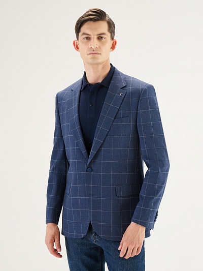 Пиджак в клетку из шерсти - 