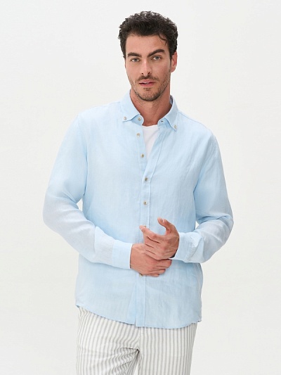 Рубашка льняная приталенная - G051GL0040LUZON Сорочка муж. (VR003, 40)