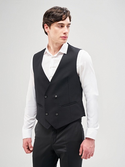 Жилет классический двубортный шерстяной - G051SZ0100SARE_LYC_KRUV_Y Жилет муж. (VR046, 46)