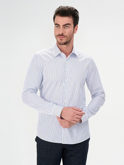 Рубашка в полоску приталенная - G051SZ0040LAKE Сорочка муж. (VR033, S)