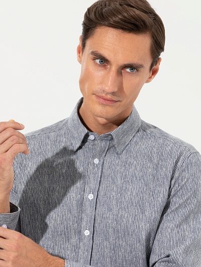 Рубашка в полоску приталенная - G051SZ0040NICK Сорочка муж. (VR033, 2XL)