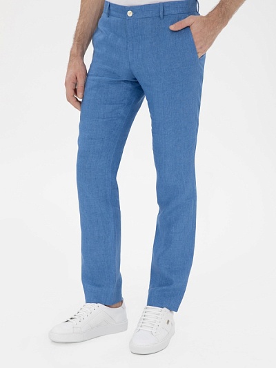 Брюки классические из льна зауженные - G051SZ0030OLIA/P Брюки муж. (VR036, 52, 6)