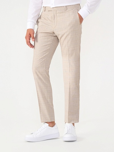 Брюки в клетку из шерсти зауженные - G051SZ0030JORGE/P Брюки муж. (VR011, 56, 6)