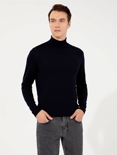 Водолазка хлопковая с воротником-стойка - G051GL0TK0LEOT Кофта муж. (VR033, S)