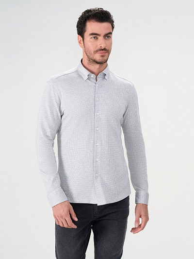 Рубашка с узором приталенная - G051SZ0040LULEA Сорочка муж. (VR024, S)