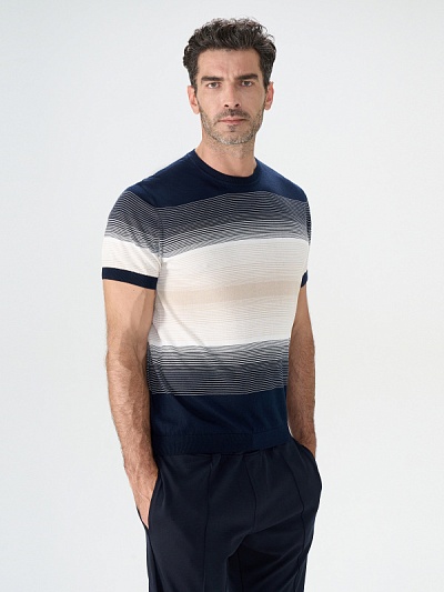 Футболка в полоску трикотажная - G051SZ0TK0CRON Кофта муж. (VR033, S)