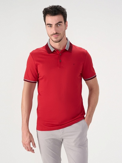 Футболка-поло с контрастным воротником - G051SZ0110PALE Футболка муж. (VR030, 2XL)