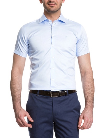 Рубашка с коротким рукавом приталенная - G051SZ004ENNAGOSKISA Сорочка муж. (VR003, 37)