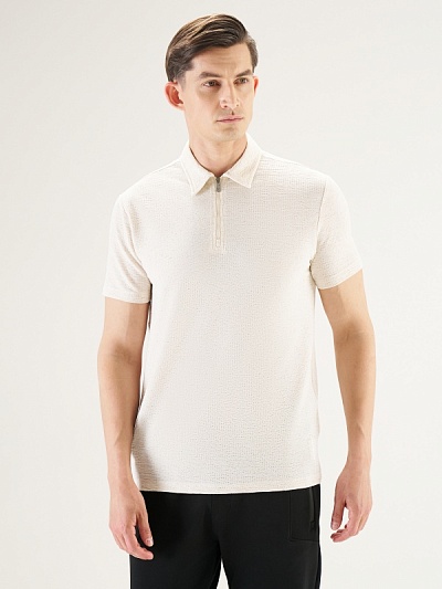 Футболка-поло текстурная с добавлением льна - G051SZ0110BRACK Футболка муж. (VR019, M)