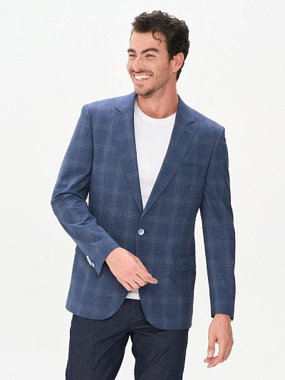 Пиджак в клетку из смесовой шерсти - G051SZ0020FELIXO/C Пиджак муж. (VR036, 48, 6)
