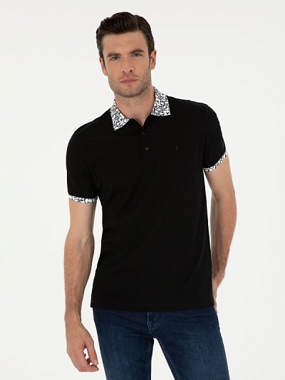 Футболка-поло с контрастным воротником - G051SZ0110CHERRY Футболка муж. (VR046, XL)