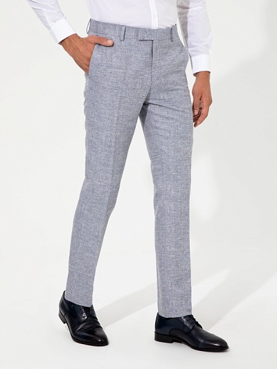 Брюки из шерсти с добавлением льна зауженные - G051SZ0030FAWER/P Брюки муж. (VR036, 46, 6)