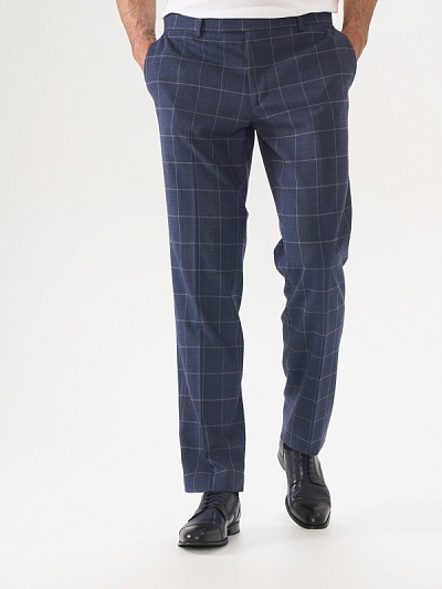 Брюки в клетку из шерсти зауженные - G051SZ0030SUPIE/P Брюки муж. (VR033, 58, 6)