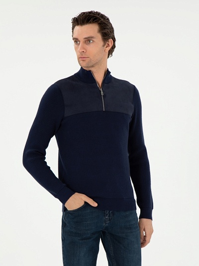 Джемпер с воротником-стойка на молнии - G051SZ0TK0LANCY Кофта муж. (VR033, 2XL)