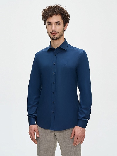 Рубашка классическая с хлопком приталенная - G051GL0040SERENA Сорочка муж. (VR033, 38)