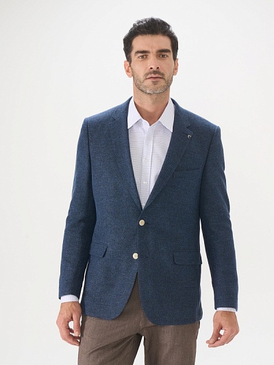 Пиджак из смесовой шерсти с добавлением льна и шелка - G051SZ0020UBERTORU Пиджак муж. (VR033, 46, 6)