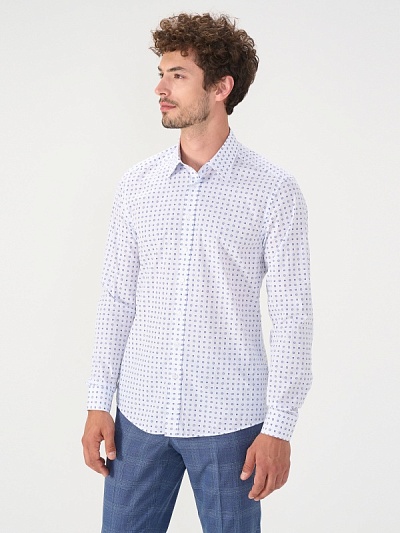 Рубашка с узором приталенная - G051SZ0040AKURA Сорочка муж. (VR059, S)