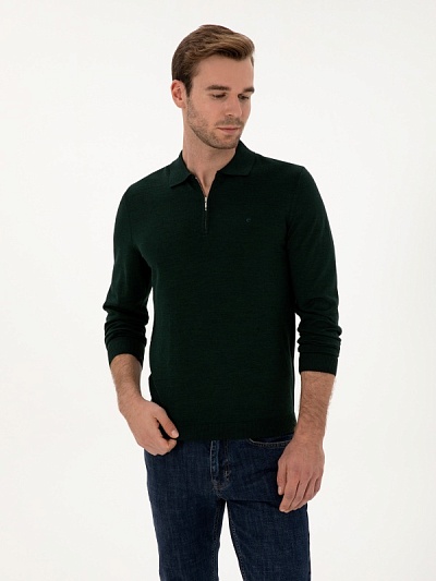 Джемпер с отложным воротником на молнии - G051SZ0TK0ELZIP Кофта муж. (VR055, XL)