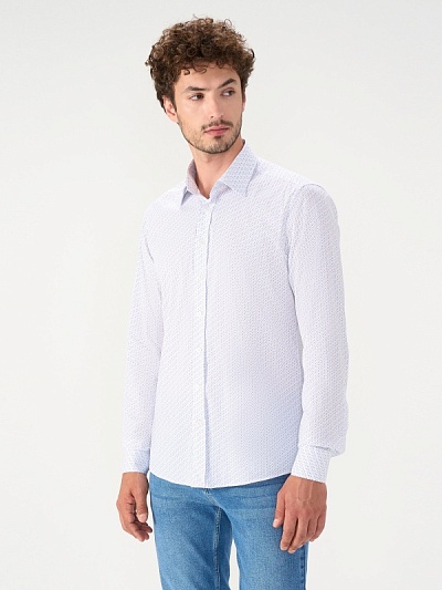 Рубашка с узором приталенная - G051SZ0040PEKIN Сорочка муж. (VR029, XL)