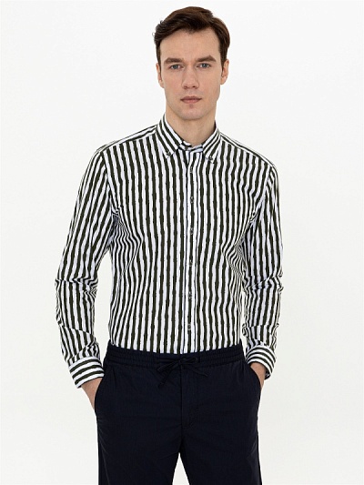 Рубашка в полоску приталенная - G051SZ0040ANTHONY Сорочка муж. (VR027, 3XL)