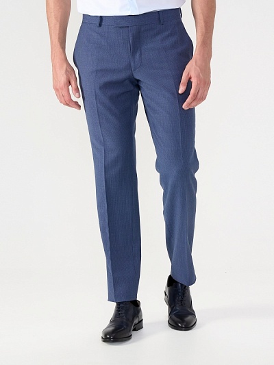 Брюки классические из смесовой шерсти зауженные - 