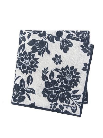 Платок нагрудный льняной с цветочными узорами - A051SZ090KTNIY23-KTN1 Платок муж. (200)