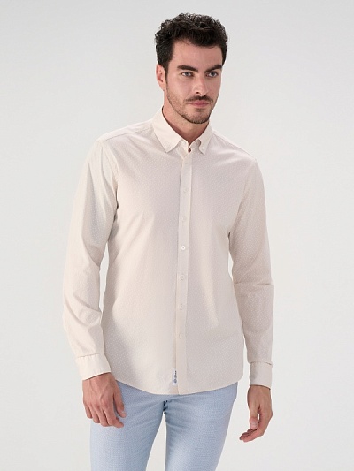 Рубашка с узором приталенная - G051SZ0040BALI Сорочка муж. (VR011, 43)