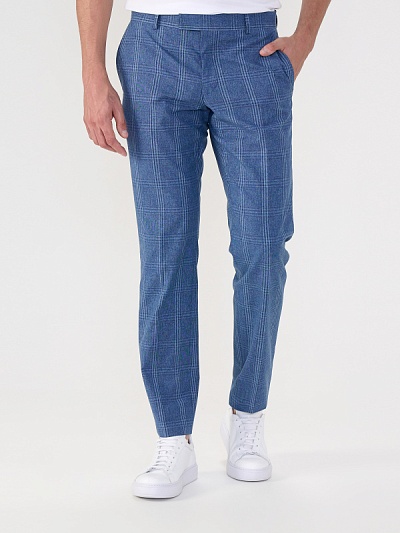 Брюки из смесовой шерсти c добавлением шелка зауженные - G051SZ0030FELIX/P Брюки муж. (VR036, 46, 6)