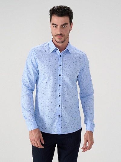 Рубашка с узором приталенная - G051SZ0040PHUKET Сорочка муж. (VR003, M)