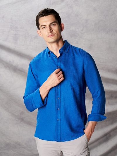 Рубашка из льна приталенная - G051GL0040LUZON Сорочка муж. (VR045, 41)