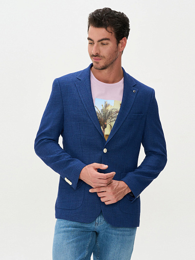 Пиджак с накладными карманами на двух пуговицах - G051SZ0020EDINBURG Пиджак муж. (VR028, 48, 6)