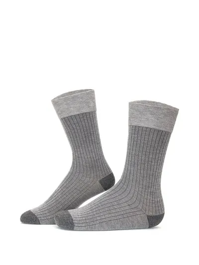 Носки из хлопка в рубчик - A051SZ013SKTCERY Носки муж. (100, 39_42)