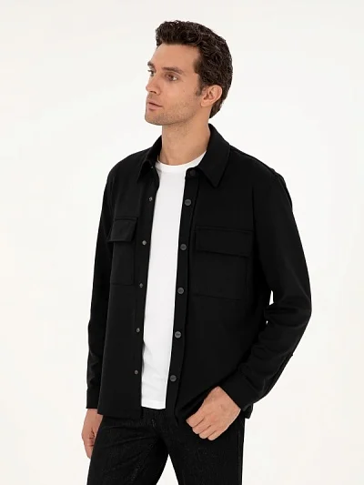 Рубашка плотная из смесовой вискозы свободная - G051SZ0040REX Сорочка муж. (VR046, S)