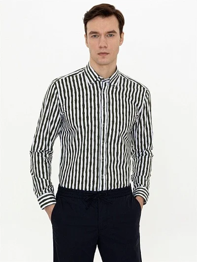 Рубашка из хлопка в полоску - G051SZ0040ANTHONY Сорочка муж. (VR027, S)