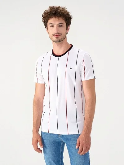 Футболка из хлопка с контрастными линиями - G051SZ0110LE CEUTA Футболка муж. (VR013, S)