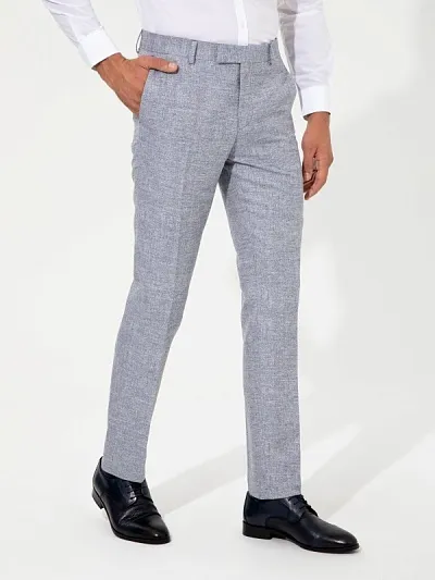 Брюки из шерсти с добавлением льна зауженные - G051SZ0030FAWER/P Брюки муж. (VR036, 46, 6)