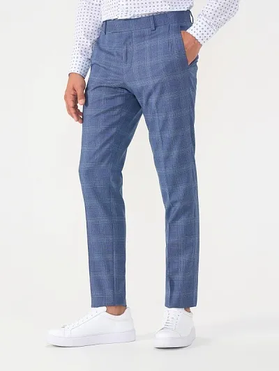Брюки в клетку из шерсти зауженные - G051SZ0030CHARLES/P Брюки муж. (VR036, 52, 6)