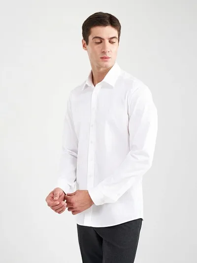 Рубашка классическая из хлопка приталенная - G051SZ0040GOSPRO_SLM Сорочка муж. (VR013, 38)