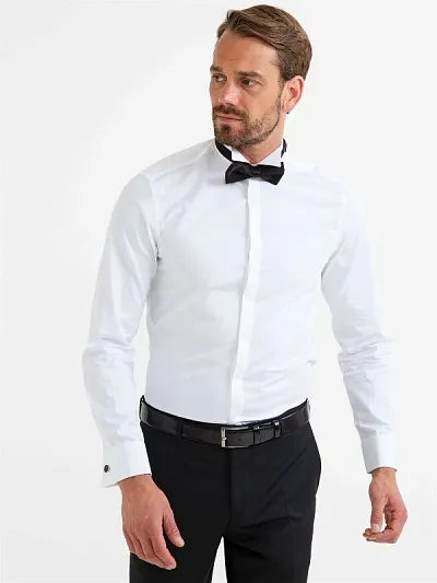 Рубашка классическая под смокинг из хлопка приталенная - G051SZ0040LAFFITTE Сорочка муж. (VR013, 42)