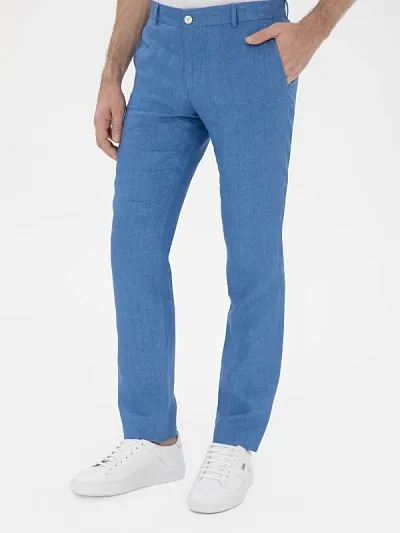 Брюки классические льняные зауженные - G051SZ0030OLIA/P Брюки муж. (VR036, 50, 6)