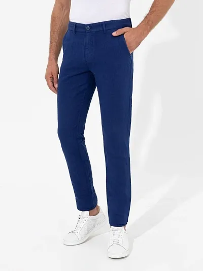 Брюки из смеси льна и хлопка зауженные - G051SZ0780SAINZ Брюки муж. (VR033, 33, 34)